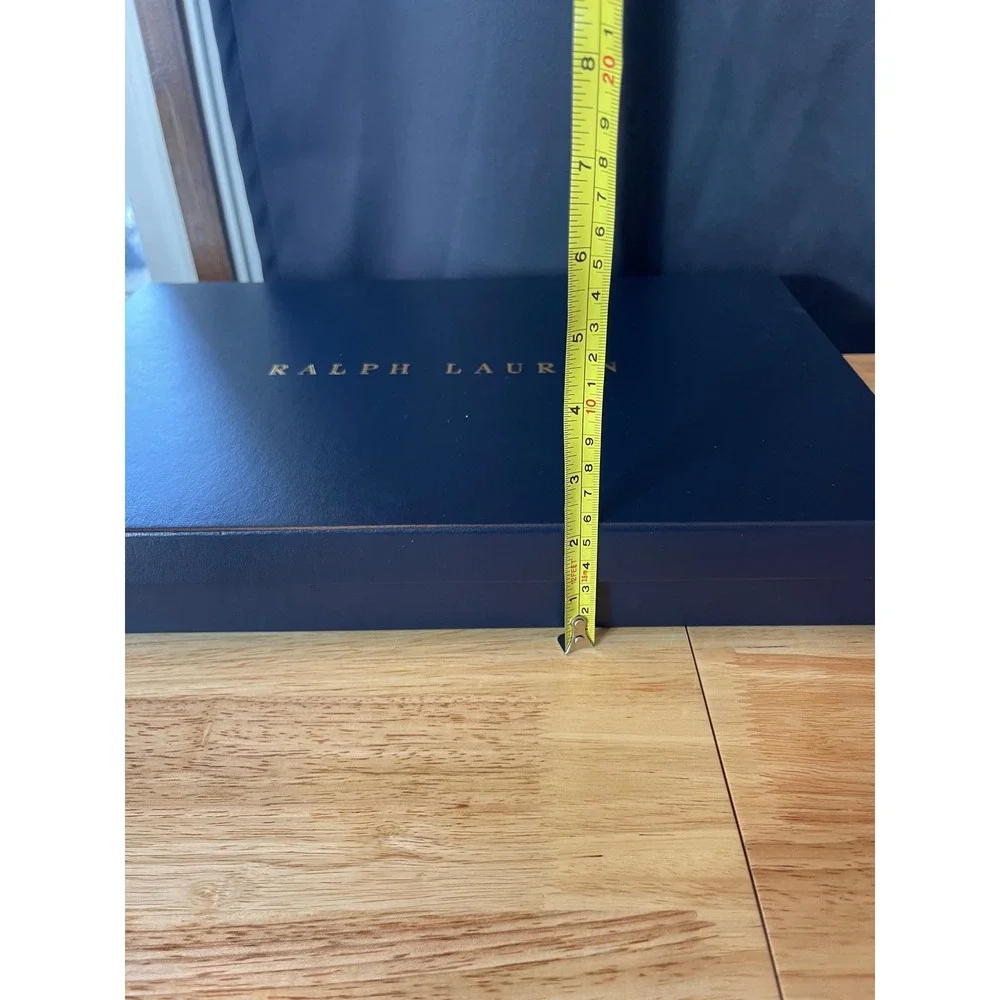 Ralph Lauren Navy Blue Gold Logo Large Gift Box‎ 16.5x10.5x2.25 Luxury Packaging